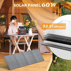 MARBERO Solar Generator 296Wh Portable Power Station with Solar Panel 60W Included Power Bank with AC Outlets 300W Pure Sine Wave with Foldable Panel Set for Camping Home Outdoor Emergency