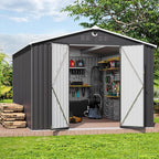 Metal Storage Shed,Outdoor Storage Building 10x14,Large Backyard Sheds with Lockable Doors,Waterproof Outside Storage Shed