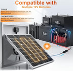 SUNER POWER 12V 50W Solar Battery Charger Maintainer PRO, Built-in UltraSmart MPPT Charge Controller, Waterproof 50 Watt Solar Panel Charging Kit for 12Volt AGM, Deep Cycle, Lead-Acid, Lifepo4 Battery