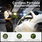 Cordless Pressure Washer,1200PSI Portable Power Washer with 4Ah Battery&Charger,6-in-1 Nozzle,5 Meter Hose,Handheld High-Pressure Car Washer for Cars/Yard/Home/Floor,Green