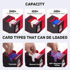 Trading Card Deck Box with Commander Display，2 in 1 MTG Storage Holds 100 Double-Sleeved Cards，1 Deck Boxes & Dice Tray Included，Fits MTG, TCG, PTCG & Sports Cards