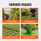 VEVOR Gas Hedge Trimmer 2 Cycle with Extension Pole, 15.7-inch 26cc Gas Powered Pole Hedge Trimmer with Dual Sided Dual Action Blade, Great for Trimming Shrubs, Bushes, w/EPA, CE and EMC Certification