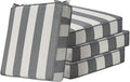Square Corner Seat Cushions, 19" x 19" x 3", Set of 4, Indoor Outdoor Water Repellent Universal Chair Pads with Ties for Patio Furniture, Garden Deck Dining Chairs, Gray Stripe