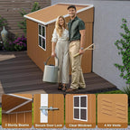 KEIKI 8x4 FT Heavy-Duty Metal Storage Shed, Outdoor Storage Shed with 2 Doors, Windows & Ventilation, Utility and Tool Shed with Slooping Roof for Garden, Backyard, Patio, Lawn