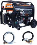 GENMAX 15000W Tri-Fuel Portable Generator - 2025 Model with ATS, CO Sensor, Digital Display & 50A Output Perfect for Home Backup, Construction Sites & Emergency Power (GM15000ET)