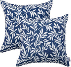 Outdoor Pillows, Pack of 2 Waterproof Decorative Throw Pillows with Inserts, 18”x18” Square Pillows for Bed, Couch, Sofa and Patio Furniture