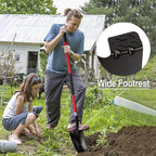 VNIMTI Heavy Duty Gardening Shovel, 56 Inch Round Blade with Fiberglass Handle (Red)