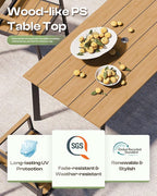 Outdoor Dining Set for 6, Patio Dining Sets with Umbrella Hole, 7 Pieces HDPS Outdoor Table and Chairs for Patio, Garden
