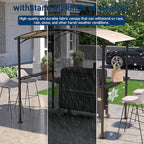 Kullavik 8 x 5 Grill Gazebo,Outdoor BBQ Canopy Shelter with Curved Sunshade Roof,Patio Pavilion with 2 Side Shelves and 5 Side Hooks for Patio Lawn Backyard Garden