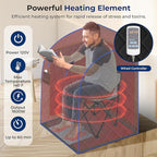 SereneLife Portable Sauna Box for Home, Infrared Sauna Tent with Heated Foot Pad and Folding Chair, Remote Control In-Home Spa, 38" x 32” - (Black)
