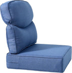 Luxury 22x24/22x25 6-Inch Smile Outdoor Sofa Cushions Set of 3 - Memory Foam Deep Seat Patio Furniture Cushions for Wicker Dining Chair Loveseat 3-Seater L-Shape Sectional Sofa - Navy Blue