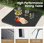 Soohow Patio Dining Table 35"x35", Square Outdoor Dining Table with 1.57" Umbrella Hole, Metal Outdoor Furniture for Patio, Graden, Backyard and Poolside, Weather-Resistant