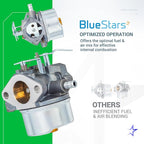 BlueStars 640052 Carburetor - Compatible with Tecumseh HMSK80 HMSK85 HMSK90 HMSK100 HSMK110 LH318A LH358SA 8HP 9HP 10HP Snowblower Generator Chipper Shredder 640054 640349 640058 640058A 50-659