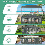 COBIZI 10x20 Pop Up Canopy with 6 Sidewalls One Push Setup Outdoor Event Shelter Waterproof UPF 50+ Gazebo Tent with Carry Bag,Air Vent,Sandbag for Commercial, Wedding, Party,Grey