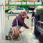 3ft Short Garden Hose with Female to Female Connector - Metal Leakproof Leader Hose for Hose Reel, Heavy Duty 304 Stainless Steel Flexible Hose for Outdoor Garden Watering Car Pet Cleaning
