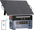 OSCAL 2400W Solar Generator with 100W Solar Panels PowerMax 2400, 1872Wh Power Station with 4 AC Outlets (5000W Peak), 1.45H Full Charging, APP Control Battery Backup for Home, Camping & RVs