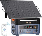 OSCAL 2400W Solar Generator with 100W Solar Panels PowerMax 2400, 1872Wh Power Station with 4 AC Outlets (5000W Peak), 1.45H Full Charging, APP Control Battery Backup for Home, Camping & RVs