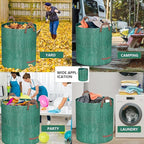Reusable Yard Waste Bags, 72 Gallon Lawn and Leaf Bags 4 Pack with Reinforced Handles and Gardening Gloves, Heavy Duty Standable Garden Waste Bags for Leaves, Grass, Camping, Recycling