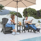 SERWALL Folding Adirondack Ottoman for Adirondack Chair, No-Assembly Weather Resistance Outdoor Footstool, High Impact Polystyrene Folding Adirondack Footrest, Gray