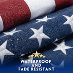 American Flag 4x6 Ft for Outside Longest Lasting- Ultra Durable, Tear-Proof Heavy Duty Spun Polyester US USA Flags - Fade Resistant, Embroidered Stars, Sewn Stripes, Brass Grommets - Outdoor Decor