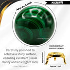 Amazing Gemstone Malachite Crystal Ball with Stand - 2" Inches Crystal Sphere Meditation Balls for Witchcraft and Decorative Balls