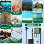 3500W 240V Titanium Fully Submersible Portable Electric Immersion Large Pool Water Heater Waterproof Hot Tub Heater with LCD Thermostat & GFCI Plug, for Swimming Pool, Bathtub, Baptistry, Bucket (YG)