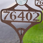 Touch of Class Pathways Custom Address Sign Reflective Driveway Marker Stake Set of Two | Personalized with 1-5 House Numbers or Name | Tall Reflector Set of 2 | Weathered Bronze Durable Finish
