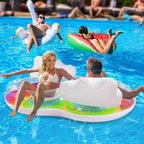HeySplash Pool Lounger Float for Adult, Inflatable Pool Floats Bed Cooling Contour Lounger Rafts, Water Rafts for Lake, Outdoor Beach Pool Party