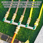 5 Way Garden Hose Splitter, Heavy Duty Brass Nickel Plated Rust Resistant Faucet Manifold, 3/4" Frost Resistant Outdoor Hose Adapter Connector，Hose Spigot Adapter with 5 large Green handles