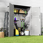 ZZM 57 Cu.ft Outdoor Storage Cabinet with One Tool Kit, Horizontal Storage Shed for Garage, Bike, Garbage Cans, Garden Accessories