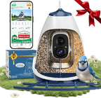 Smart Bird Feeder with Camera Solar Powered, Wireless Outdoor Smart Birdhouse with Built-in 2K HD Camera, Dual Seed Chambers & Spill Resistant, Motion Alerts & App Sharing–Ideal for Bird Lovers