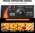VEVOR Commercial Deep Fryer, 3000W Electric Turkey Fryer with 3 Removable Baskets, Large Capacity 18Qt / 17L Stainless Steel Countertop Single Oil Fryer, for Kitchen Restaurant Use, Silver