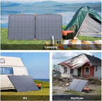 N-Type 16BB 180W Portable Solar Panel,Camping Gifts,17V Foldable Solar Charger for Power Station 25% High Efficiency IP68 Waterproof 2 Reinforced Kickstands for Camping RV