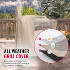 Grillman Grill Cover for Traeger Pro Series 575/22 - Wind and Waterproof Solution-Dyed Fabric - Smooth Sewing Thread with Dark Line Inside - Tan - Traeger Grill Cover