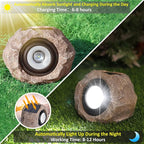 Solar Powered Outdoor Lights(2pcs), Solar Rock Lights Super Bright Solar Spot Garden Light, IP65 Waterproof Spotlight Outdoor Rock Light for Garden Yard Walkway Pathway Patio