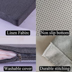 48x 12 Inch Piano Bench Cushions for Indoor Furniture with Ties Non Slip Kitchen Dining Room Bench seat Cushion for Shoe Storage Ottoman Window Settee Pad, Gray