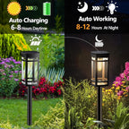 EXCMARK 8 Pack Solar Lights Outdoor Waterproof for Garden Pathway Walkway Driveway Yard Lawn Decorative Landscape Lighting. (Warm White Light, 8)