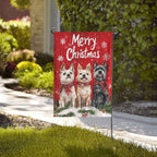 Christmas Dogs Garden Flag Vertical Double Sided Outdoor Yard Flags 12.5x18 Inch Burlap Banners Vertical Double Sided for Outdoor Decor Lawn