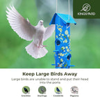 Kingsyard Metal Bird Feeders for Outdoors Hanging, 6-Ports Tube Bird Feeder, 14 inch, Durable & Weatherproof, Large Capacity for Attracting Wild Birds (Blue)