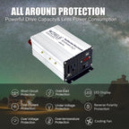 WZRELB 600W Power Inverter 12V DC to 110V 120V AC,Modified Sine Wave Car Inverter for Vehicles with LED Display,5V/2.4A USB Port,Soft Starter,Off-Grid Power Converter with High Efficiency up to 90%