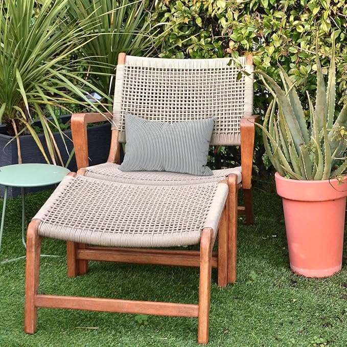 LVTXIII 12×20 Inch Outdoor Lumbar Pillows, Pack of 2 Water Repellent Lumbar Pillow with Inserts, Fluffy Decorative Garden Lumbar Cushions for Home Patio Coach Sofa Use, Topanga Stripe Grey