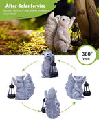 Nacome Solar Squirrel Statues for Garden Decor: Outdoor Sculptures for Clearance Outside Lawn Ornaments Porch Patio Balcony Yard – Gifts for Mom Grandma