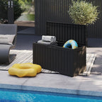 TARKARI 90 Gallon Lockable Resin Deck Box with Wheels, Waterproof & UV-Resistant Outdoor Storage Box for Outdoor Cushion Storage, Garden Tools & Pool Accessories Storage, Black