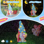Womens Gifts Solar Garden Outdoor Statues Gnome with Surfboard and 5 LED Lights - Unique Housewarming Gifts Lawn Decor Statue for Patio, Balcony, Yard Ornament