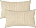 LVTXIII Outdoor/Indoor Lumbar Pillows, Decorative Patio Lumbar Cushions, Fluffy Water Repellent Garden Cushions for Home Patio Coach Sofa Use, 12×20 Inch, Pack of 2, Stripe Beige