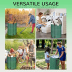 Leaf Collector Bag with Lid, Shoulder Strap, and Drawstring – Reusable Yard Garden Bag for Leaves and Lawn Trash, Perfect for Leaf Removal, Yard Clean-Up (Without lid, 32 Gallon)