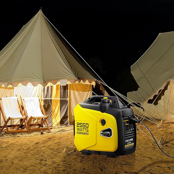 2550-Watt Portable Inverter Generator for Home Use, 1.06Gallon Large Fuel Tank Up to 10 Hours Use, 120V Gas Powered Generator Super Quiet - EPA Compliant-Yellow