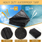 Heavy Duty 8.2 x10 Ft Yard Garden Leaf Tarp with Strap, Reusable Lawn Garden Leaf Waste Tarp for Collecting Leaves Lawn Debris Landscape Trimming