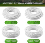 2-Pack Lawn Mower Pull Cord, 1.2m 5/32 Inch 4.0mm Recoil Starter Rope with Handles Fit for Honda Predator Champion Generac Small Engine Mini Bike Generator Pressure Washer Snow Blower GX160 GX200