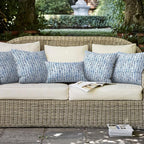 LVTXIII Set of 2 Patio Throw Pillows Waterproof 18"x18" Fade Resistant Outdoor Throw Pillows with Inserts, Fluffy Decorative Garden Toss Pillow Cushions for Home Patio Coach Sofa Use, Pebble Blue